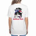 Puerto Rico Baseball Mom Messy Bun Boricua Women's T-Shirt Back Print