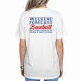 Retro Baseball Mom Mother's Day Weekend Forecast Baseball Women's T-Shirt Back Print Retro Baseball Mom Mother's Day Weekend Forecast Baseball Women's T-Shirt Back Print