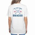 Spring 2024 Season Cute Baseball Mom Here For The Snacks Women's T-Shirt Back Print