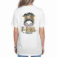 T Ball Mom Messy Bun Leopard Baseball Mom Leopard Women's T-Shirt Back Print T Ball Mom Messy Bun Leopard Baseball Mom Leopard Women's T-Shirt Back Print