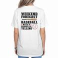Weekend Forecast Baseball Baseball Mom Women's T-Shirt Back Print Weekend Forecast Baseball Baseball Mom Women's T-Shirt Back Print
