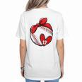 Womens Custom Baseball Mom Number 12 Heart For Mom Mommy Premium Women's T-Shirt Back Print