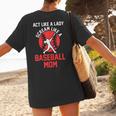 Act Like a Lady Scream Like a Baseball Mom Baseball Women's T-Shirt Back Print Act Like a Lady Scream Like a Baseball Mom Baseball Women's T-Shirt Back Print