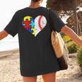 Autism Baseball Heart Autism Puzzle Baseball Mom Women's T-Shirt Back Print Autism Baseball Heart Autism Puzzle Baseball Mom Women's T-Shirt Back Print