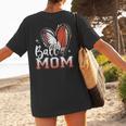 Ball Mom Football Baseball Mom Women's T-Shirt Back Print Ball Mom Football Baseball Mom Women's T-Shirt Back Print