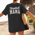 Baseball Mama Baseball Mom Women Proud Retro Women's T-Shirt Back Print