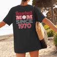 Baseball Mom Since 1970 Women's T-Shirt Back Print Baseball Mom Since 1970 Women's T-Shirt Back Print