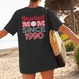 Baseball Mom Since 1990 Women's T-Shirt Back Print Baseball Mom Since 1990 Women's T-Shirt Back Print
