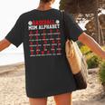 Baseball Mom Alphabet Parent Mama Player Game Sport Fan Women's T-Shirt Back Print Baseball Mom Alphabet Parent Mama Player Game Sport Fan Women's T-Shirt Back Print