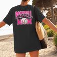 BASEBALL MOM BREAST CANCER RIBBON PINK SPORTS MOM Women's T-Shirt Back Print BASEBALL MOM BREAST CANCER RIBBON PINK SPORTS MOM Women's T-Shirt Back Print