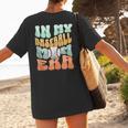 In My Baseball Mom Era Retro Groovy Style Sports Mama Women's T-Shirt Back Print