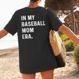 In My Baseball Mom Era Son Baseball Player Pitcher Catcher Women's T-Shirt Back Print