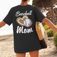 Baseball Mom Grandma Leopard Baseball Lover Fan Women's T-Shirt Back Print
