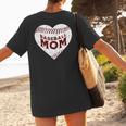 Baseball Mom Heart Love Mother's Day Game Day Support Women's T-Shirt Back Print