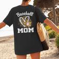 Baseball Mom Leopard Heart Matching Family Women's T-Shirt Back Print Baseball Mom Leopard Heart Matching Family Women's T-Shirt Back Print