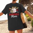 Baseball Mom Leopard Heart Mother's Day Girls Women's T-Shirt Back Print Baseball Mom Leopard Heart Mother's Day Girls Women's T-Shirt Back Print