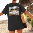 Baseball Mom Leopard Print Loud And Proud With Ball & Bat Women's T-Shirt Back Print Baseball Mom Leopard Print Loud And Proud With Ball & Bat Women's T-Shirt Back Print