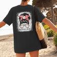 Baseball Mom Messy Bun Hair Player Mom Women's T-Shirt Back Print