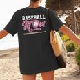 Baseball Mom Pink Ribbon Breast Cancer Awareness Fighters Women's T-Shirt Back Print