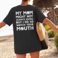 Baseball Mom Swing Watch Mouth Baseball Boy Women's T-Shirt Back Print Baseball Mom Swing Watch Mouth Baseball Boy Women's T-Shirt Back Print