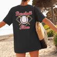 Baseball Mom T-Ball Mom Little League Mom Apparel Women's T-Shirt Back Print