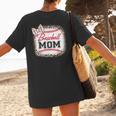 Baseball-Shirt Women Mama Mother Baseball Mom Women's T-Shirt Back Print Baseball-Shirt Women Mama Mother Baseball Mom Women's T-Shirt Back Print