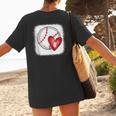 Bleached Custom Baseball Mom Number 6 Heart For Mom Women's T-Shirt Back Print Bleached Custom Baseball Mom Number 6 Heart For Mom Women's T-Shirt Back Print