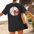 Custom Baseball Mom Number 34 Heart For Mom Mommy Women's T-Shirt Back Print