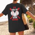 Cute Baseball Mom Out Of Your League Mommy Sports Players Women's T-Shirt Back Print