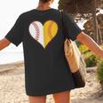 Cute Love Baseball Fast Pitch Softball Heart Baseball Mom Women's T-Shirt Back Print Cute Love Baseball Fast Pitch Softball Heart Baseball Mom Women's T-Shirt Back Print