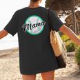 Cute Mama Script Font On Baseball Mom Women's T-Shirt Back Print