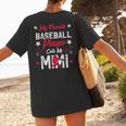 My Favorite Baseball Player Calls Me Mimi For Baseball Mom Women's T-Shirt Back Print