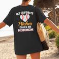 My Favorite Pitcher Calls Me MomMom Pitcher Baseball Mom Mom Women's T-Shirt Back Print My Favorite Pitcher Calls Me MomMom Pitcher Baseball Mom Mom Women's T-Shirt Back Print
