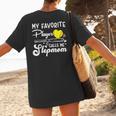 My Favorite Player Calls Me Stepmom Softball Baseball Mom Women's T-Shirt Back Print My Favorite Player Calls Me Stepmom Softball Baseball Mom Women's T-Shirt Back Print