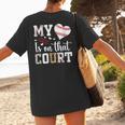 My Heart Is On That Court Baseball Player Baseball Mom Women's T-Shirt Back Print My Heart Is On That Court Baseball Player Baseball Mom Women's T-Shirt Back Print