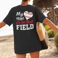 My Heart Is On That Field Baseball Player Baseball Mom Women's T-Shirt Back Print My Heart Is On That Field Baseball Player Baseball Mom Women's T-Shirt Back Print