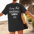 Living That Baseball Mom Life Women's T-Shirt Back Print Living That Baseball Mom Life Women's T-Shirt Back Print