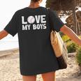 I Love My Boys Baseball Moms Women's T-Shirt Back Print I Love My Boys Baseball Moms Women's T-Shirt Back Print