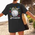 Messy Ball Puzzle Baseball Mom Life Autism Awareness Month Women's T-Shirt Back Print
