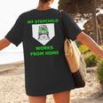 Messy Bun Baseball Mom My Stepchild Works From Home Women's T-Shirt Back Print Messy Bun Baseball Mom My Stepchild Works From Home Women's T-Shirt Back Print