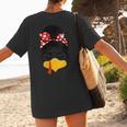 Messy Bun Baseball Mom Turkey Face Matching Thanksgiving Women's T-Shirt Back Print Messy Bun Baseball Mom Turkey Face Matching Thanksgiving Women's T-Shirt Back Print