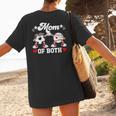 Mom Of Both Soccer Baseball Mom Of A Baseball Soccer Player Women's T-Shirt Back Print