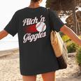 Pitch 'n Giggles Baseball Player Women Baseball Mom Women's T-Shirt Back Print Pitch 'n Giggles Baseball Player Women Baseball Mom Women's T-Shirt Back Print