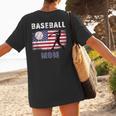 Proud Baseball MOM USA American Flag Family Game Day Women's T-Shirt Back Print Proud Baseball MOM USA American Flag Family Game Day Women's T-Shirt Back Print