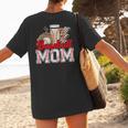 Retro Coffee Baseball Mama Mother's Day Baseball Mom Women's T-Shirt Back Print Retro Coffee Baseball Mama Mother's Day Baseball Mom Women's T-Shirt Back Print