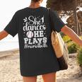 She Dances He Plays Mom Of Both Dance And Baseball Mom Women's T-Shirt Back Print
