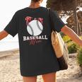 Softball Baseball Mom Floral Tee Mother's Day Women's T-Shirt Back Print