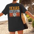 Texas Baseball Mom Design Baseball Player And Baseball Women's T-Shirt Back Print Texas Baseball Mom Design Baseball Player And Baseball Women's T-Shirt Back Print