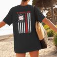 Vintage Baseball Flag Women Baseball Mom Women's T-Shirt Back Print