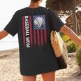 Vintage Baseball Mom Proud Family Summer Baseball Player Women's T-Shirt Back Print
